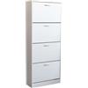 Huspert Scarpiera con 4 ante a ribalta 60x24x152 cm 2 varianti Bianco