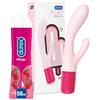 Durex Play Maxi Fun, Massaggiatore Rabbit a Doppia Estremità, Vibratore per Stimolazione Combinata, Waterproof + Gel Lubrificante Intimo, Aromatizzato alla Ciliegia, 50 ml