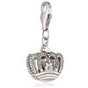 Pasionista Unisex con Ciondolo a Forma di Corona, in Argento Sterling 925, con zirconi, Colore: Bianco, 606880