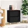 HETFTJN Credenza, Comò Camera Da Letto Vetrinetta Espositiva Mobiletto Bagno Basso Mobile Corridoio Stretto E Lungo Adatto per Ingresso Soggiorno Balcone Bagno Nero 60x35x70 cm in Legno Multistrato