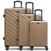 REDOLZ Essentials 07 Set di 3 valigie a guscio duro | Trolley da viaggio leggeri - materiale ABS di alta qualità | Donna/Uomo 4 ruote doppie e chiusura TSA