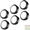 MOUJUCHI Luci LED a Batteria, 6 PCS Mini Luce Adesiva a Batteria Luce LED Sottopensile per Scale, Armadio, Sottopensile, Cucina, Corridoio, Camere per Bambini (Nero)