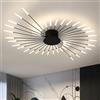RRBEST Plafoniera LED Soffitto, Plafoniera Lampada Da Salotto Moderna, Acrilico Lampadario LED Soffitto per Soggiorno Camera Da Letto Cucina Ufficio, Luce Neutra (42 teste, nero)