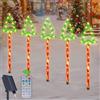 Qoosea Albero di Natale Luci Solare da Giardino, 5 in 1 8 Modalità Lampade Solari Alberi di Natale con Telecomando, Carica USB IP65 Impermeabile Luci Natalizie Decorative per Feste Giardino Esterno