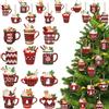 YUEXNKO Ciondoli Legno Natale 24PCS: Ornamento Pendenti Vintage in Legno, Addobbi Natalizie Fai da Te, Decorazioni Albero di Natale e Festa