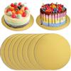 NAROSEBE 8 Pezzi Sottotorta Tondo in Cartone 20 cm Vassoi Torta Rotondi Vassoio in Cartone per Torte Piatti per Torta in Cartone Base per Torta Rotonda per Torta Pane Pasticceria Dessert, Oro