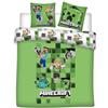Aymax Parure da letto matrimoniale Minecraft per 2 persone, copripiumino 240 x 220 cm + 2 federe 65 x 65 cm, in policotone