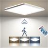 BLNAN LED Plafoniera con Rilevatore di Movimento Radar, 24W con Telecomando, Sensore di Movimento a Pannello, Dimmerabile per Bagno, Corridoio, Scale, Toilette, Garage, Cantina, Balcone 30cm