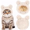 IHLOOTD Cappello Gatto, Cappello Caldo per Animali Domestici Carino Cappellino Cane per Gatti e Cani di Piccola Taglia, Accessori Costume (Bianco)
