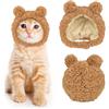 IHLOOTD Cappello Gatto, Cappello Caldo per Animali Domestici Carino Cappellino Cane per Gatti e Cani di Piccola Taglia, Accessori Costume (Marrone)