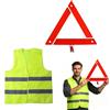 scalingscal 2in1,Set Triangolo di Emergenza e Gilet di Sicurezza,Gilet ad Alta Visibilità,Triangolo di Emergenza Pieghevole,Gilet Stradale Riflettente,Triangolo Auto,Pieghevole,Salvaspazio,per Auto,Moto
