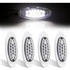 Biqing 4PCS Feux de Gabarit 12V 24V,18LED Feu de Gabarit Remorque Feux Latéraux pour Remorque, Feux de Gabarit Camping Car 2 Modes(Blanc)