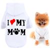 SMALLLEE_LUCKY_STORE Felpa con cappuccio per cani di piccola taglia con lettera I Love My Mom e foro per guinzaglio, morbido maglione primaverile e autunnale per chihuahua, Yorkie, gatto, bianco, M