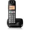 Panasonic KX-TGE110JTB Telefono Cordless Digitale (DECT) Singolo ad Utilizzo Facilitato, Tasti Grandi, 3 Tasti di composizione rapida, Compatibilità con Apparecchi Acustici, Nero