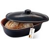 Römertopf Portapane Ovale in Ceramica 2,3 L Traspirante, Nero | Ceramica traspirante, 2,3 litri, ca. 28,5 x 20,5 x 13,5 cm, per una pagnotta o pane in cassetta