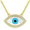TONGZHE Collana con ciondolo in argento Sterling 925 con zirconia cubica in oro 18 carati, lunghezza 40,6 cm + 5,1 cm