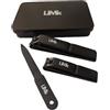 LELE MAKE ® Tagliaunghie professionale in acciaio inox | Tagliaunghie grande per adulti | Taglia Unhas Piedi con Lima e confezione regalo. (nero) |Include guida per la cura delle unghie