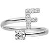 Purelei® Anello Lettere - Anello da donna in acciaio inossidabile resistente - Anelli impermeabili - Anelli regolabili dalla taglia 50 alla 60 - Gioielli alla moda per il tuo look personalizzato