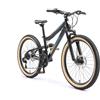 BIKESTAR MTB Mountain Bike Sospensione Completa per Bambini 8 Anni | Bicicletta 24 Pollici 21 velocità Shimano, Freni a Disco | Nero