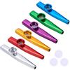 Wandic Kazoo in lega di alluminio con 3 membrane diaframma da bocca, con scatola regalo vintage oro type 2 6 colori misti.
