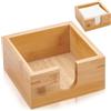 WEBEEDY Portasciugamani in bambù piatto quadrato portasciugamani piccolo dispenser di asciugamani cestino vassoio 14x14x7 cm per la casa cucina bar ristorante sala da pranzo tavolo banchi ufficio