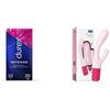 Durex Gel Lubrificante Base Acquosa con Stimolante Per lei 10ml + Durex Play Maxi Fun, Massaggiatore Rabbit a Doppia Estremità, Vibratore per Vagina e Clitoride, Waterproof
