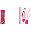 Durex Gel Lubrificante Intimo, Aromatizzato alla Fragola, 50 ml + Durex Play Maxi Fun, Massaggiatore Rabbit a Doppia Estremità, Vibratore per Vagina e Clitoride, Waterproof