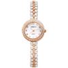 Silverora Orologi da donna con perle Orologi da donna: 3 ATM, impermeabili, piccoli analogici, al quarzo, lucido, con cinturino sottile e rimovibile, regali per le donne, oro rosa, Bracciale