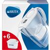 BRITA Caraffa Filtrante Marella per acqua, Bianco (2.4l) - incl. 6 Filtri MAXTRA+ per la riduzione di cloro, calcare e impurità