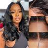 Rebasar Body Wave Parrucca Donna Senza Colla 4x4 Lace Front Wig 16 Pollici | Glueless Wig Human Hair for Women Wear and Go Pre Plucked Pre Cut for Beginner 180% Density Swiss HD Lace Closure Wigs Black