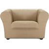 ECOMMERC3 | Copridivano misura 1 posto bielastico super elasticizzato divani Chester e Klippan - Copridivano colore beige protettivo antisusura traspirante, vestibilità massima con schiuma di tenuta e