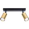 SOLLUX lighting - Winx Wall Sconceiling - Plafond da soffitto - Lampada decorativa - Lampada LED - Basso consumo energetico - GU10, 2x max 10W LED, ~230V, 50Hz - Nero/Oro - 30x6x18,5cm