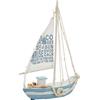 Out of the blue - Barca a vela, in legno, multicolore, 21,5 x 28 cm