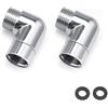 0XBIT 90 Gradi Doccetta Adattatore, 2 Pezzi Gomito per Doccetta, Adattatore per Doccetta Raccordo, Adattatore Angolo per Braccio Soffione Doccia, per Soffioni Doccia, Rubinetti e Tubi Dell'acqua