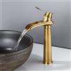 YAGJIA Rubinetto Bagno Alto Antico Rubinetto Lavabo Cascata Retro, Rubinetti Lavandino Ottone, Rubinetto Da Bagno Miscelatore Singola Leva Miscelatore Alto Beccuccio per Bagno