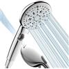 Cobbe Soffione doccia con tubo, soffione doccia a risparmio d'acqua con 7 + 2 tipi di getto, doccetta con funzione di arresto, aumento della pressione con getto forte per la pulizia della vasca