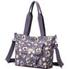 Wafybsre Tote Bag per le donne Borse moda donna Borse a tracolla in nylon floral Borse a mano Borse da spiaggia Shopper Borsa a tracolla Messenger Bag (Fiore di begonia viola)