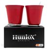 Huniox® 2 x 250 ML Tazza per Capuccino - Tazze Caffe Particolari - Tazzine Caffe - Tazze Cappuccino Bar - Bicchieri Particolari - Tazze da Tè - Tazze per Cappuccino (RUBY, 250 ML)