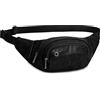 LOTISIE Marsupio in Pelle da Uomo Outdoor Running Sport Multifunzione Cellulare Borsa registratore di Cassa Borsa Impermeabile Messenger Marsupio Casual, Nero