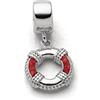 DUR Ciondolo singolo in argento Sterling 925 con corallo in colore argento e rosso, dimensioni: 1 x 1 cm, F308, 1x1 cm, Argento sterling, Nessuna pietra preziosa