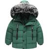Acuryx Cappotto Piumino con Cappuccio da Bambino Giacca Trapuntata Ragazzo Parka Zip Up Impermeabile Invernale 3-4 Anni