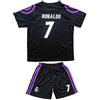 FC-M131 Maglietta e pantaloncini da gioco del Real Madrid 2016/2017, # 7 Ronaldo, abbigliamento da calcio, per ragazzi, Ragazzi, Navy