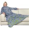 Kanguru Coperta con maniche Glow, soffice plaid in pile che si illumina al buio, Microfibra, con tasca centrale, 180x140cm, regalo donna, uomo, Hoodie per divano, letto, relax, Natale calda, soffice
