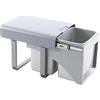 EKOTECH Ekko Front 40 - Pattumiera da incasso, 1 x 16/2 x 8 litri, in plastica, colore: Grigio