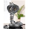 Casablanca modernes Design Casablanca Steampunk Cobra - Statuetta in resina color argento, effetto metallico, altezza: 30,5 cm, larghezza: 20 cm, profondità: 16 cm, decorazione, regalo, da collezione vintage
