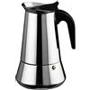 Ilsa 6202 Macchina da caffè espresso Bonkaffe in acciaio inossidabile per 2 tazze, acciaio inossidabile, argento
