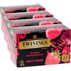 Twinings Tè Nero Aromatizzato ai Quattro Frutti Rossi, Gusto Morbido, Confezione da 80 Filtri