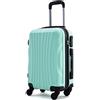 R.Leone Valigia EasyJet 45x36x20 cm Trolley Bagaglio a mano in ABS 4 Ruote (Verde Acqua, 3037 Valigia 50x35x20 cm)