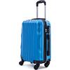 R.Leone Valigia EasyJet 45x36x20 cm Trolley Bagaglio a mano in ABS 4 Ruote (Azzurro, 3037 Valigia 50x35x20 cm)