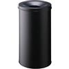 Durable 330701 - Cestino autoestinguente Safe 60, in Acciaio Verniciato, Certificato TÜV, capacità 60 Litri, 662x375, Nero